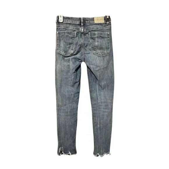 ZARA Skinny Jeans Blue Distressed Hi-Rise Size 2 - Picture 2 of 9